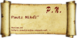Pautz Niké névjegykártya